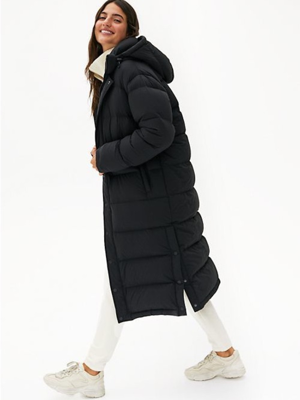 TNA Black Super Puff Jacket Long
